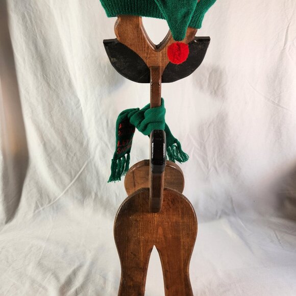 Handmade Christmas Wooden Reindeer "Let It Snow" Swag Easy Assemble Fast Ship - Picture 7 of 14